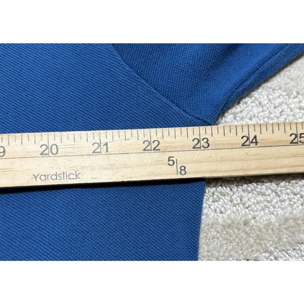 Vtg Polo Ralph Lauren Rugby Polo Shirt Mens Blue Jersey Knit Long Sleeve Large